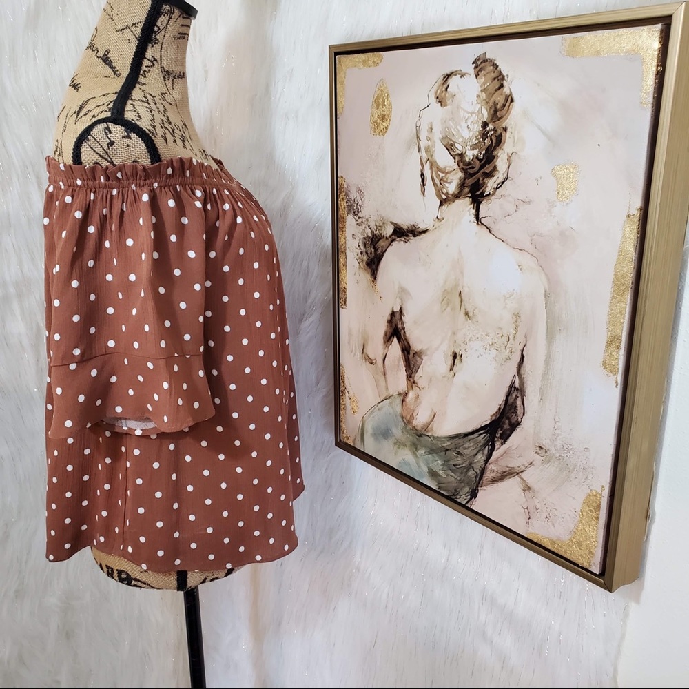 Maurice’s off the shoulder polka dot blouse - Picture 4 of 6